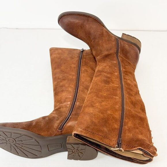 Born Hayden NWB Sz 8W Extended Calf Rust Tobacco Distressed Leather Knee High Bo - Picture 4 of 13